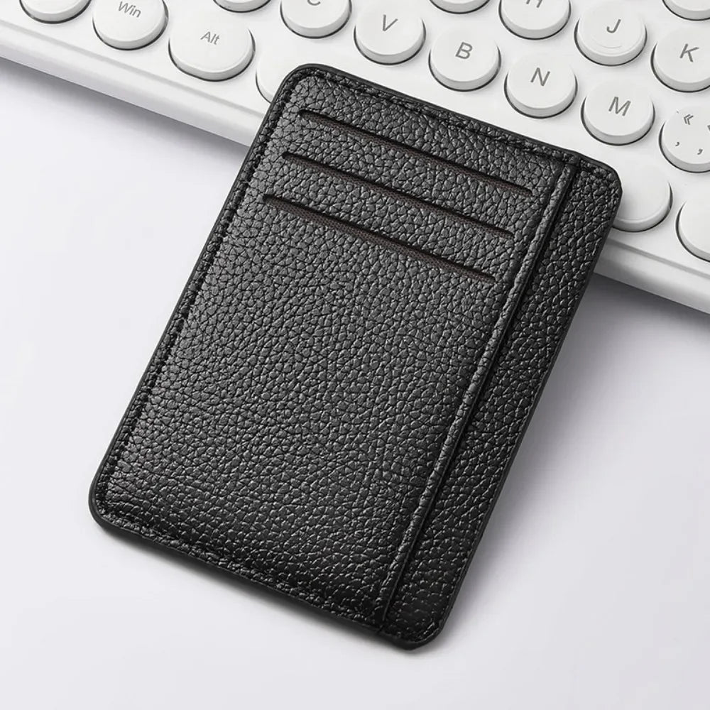 Portefeuilles Minimalistes Fins pour Hommes avec Poche Avant, Bloqueur RFID, Porte-Cartes de Crédit, Portefeuilles en Cuir Portables