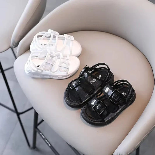 Clear Upper Children Sports Shoes Flat Sandals 2026 Summer Canvas Baby Boy Sandals Breathable Toddler Girls Shoes Kids I04224