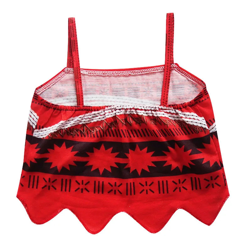 Princess Vaiana Fantasy Children Cosplay Moana Summer Girls Carnival Dress Kids Clothes Set Party Christmas Moana Costume