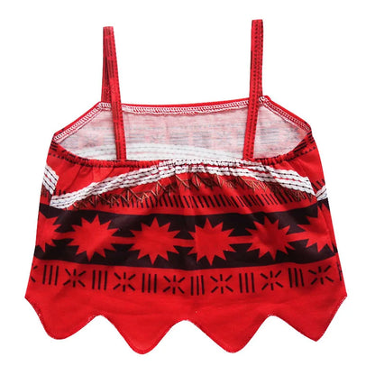 Princess Vaiana Fantasy Children Cosplay Moana Summer Girls Carnival Dress Kids Clothes Set Party Christmas Moana Costume