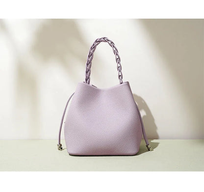2026 New Genuine Leather Bucket Bag Summer Crossbody Shoulder Women's Tote Versatile Hobo  Handbag Spacious Casual Fashion