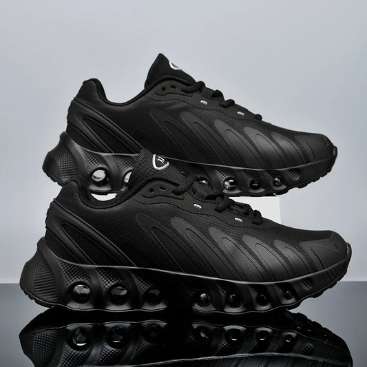 New Men's Sneakers PU Air Cushion Anti-Slip Shock Absorber Running Shoes Outdoor Lightweight and Breathable Mesh Running Shoes