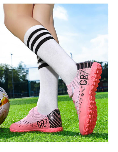 New Hot Children Football Boots Outdoor Trainers Soccer Shoes for Kids Boys Girls Hook Loop Football Cleats Futsal Sneakers28-39