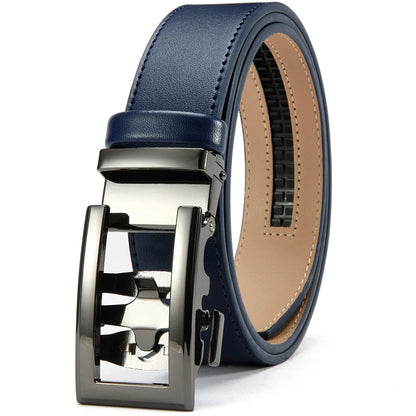 DOOPAI New Mens Belt Hollow Automatic Mens Belt Genuine Leather Luxury Belt  For Men Belt Male Strap Male Metal Automatic Buckle