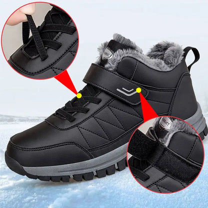 Winter Men Boots PU Leather Snow Boots Man Plush Warm Causal Shoe Waterproof Men Boots High Quality Male Sneakers Ankle Boots