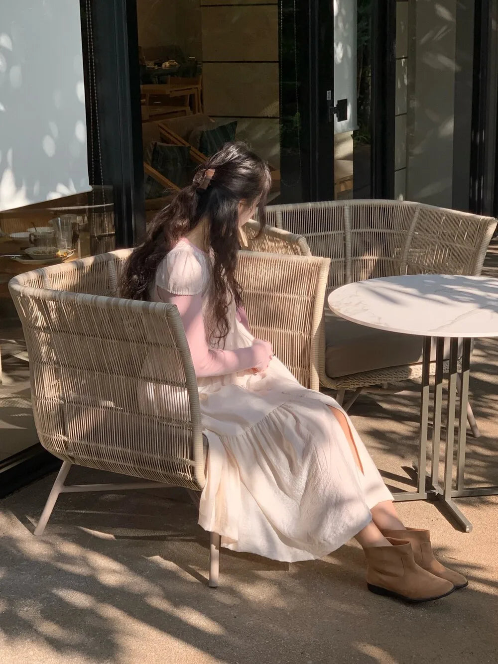 Spring 2025 Chic A-Line Dr Korean Sle Long Svel Women's Faionable Gown Ele Personali Commute Suitable Dr