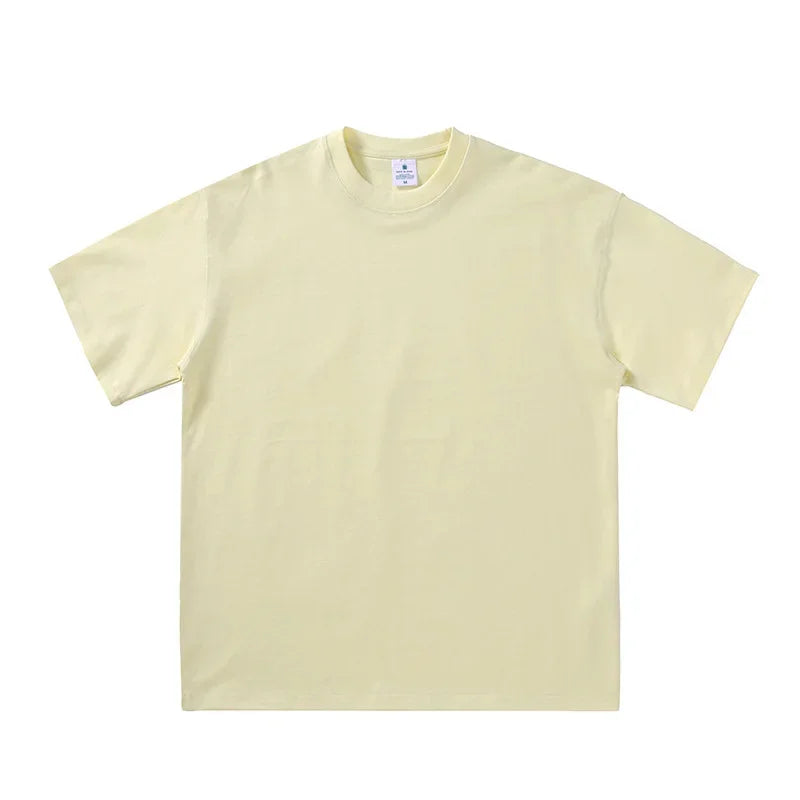 2025 Summer Men and Women T-shirt Cotton Solid Tshirts Oversized Short Sleeve T Shirt Fashion Soft White Black Tee Clothing Tops