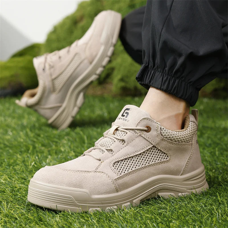 Fashion 2025 Plastic Toe Summer Breathable Labor Shoes Composite Toe Cap Indestructible Work Safety Boots Sneakers Male Footwear