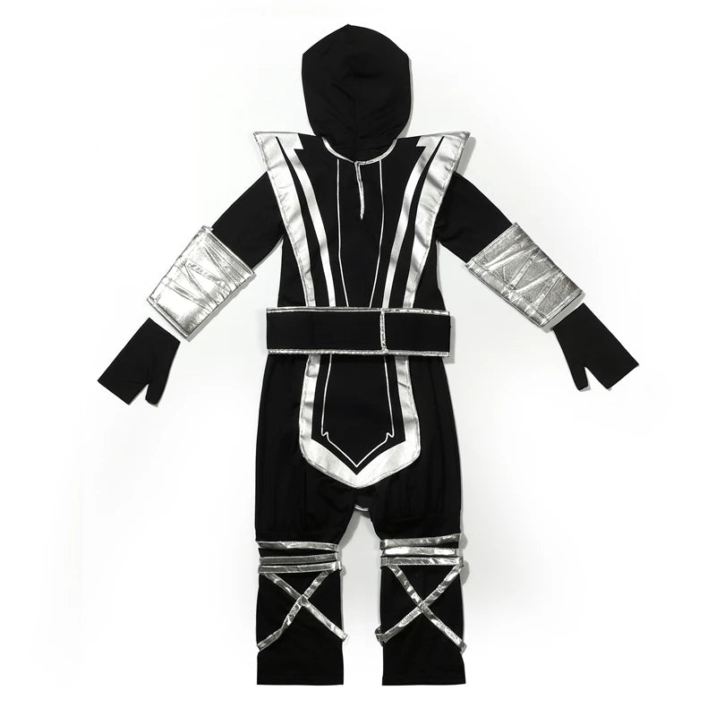 Boy  Ninja Costume Masked Warrior Outfit Cartoon Hero Halloween Party Performance Costume Includes Ninja Toy Knife Birthday Gift