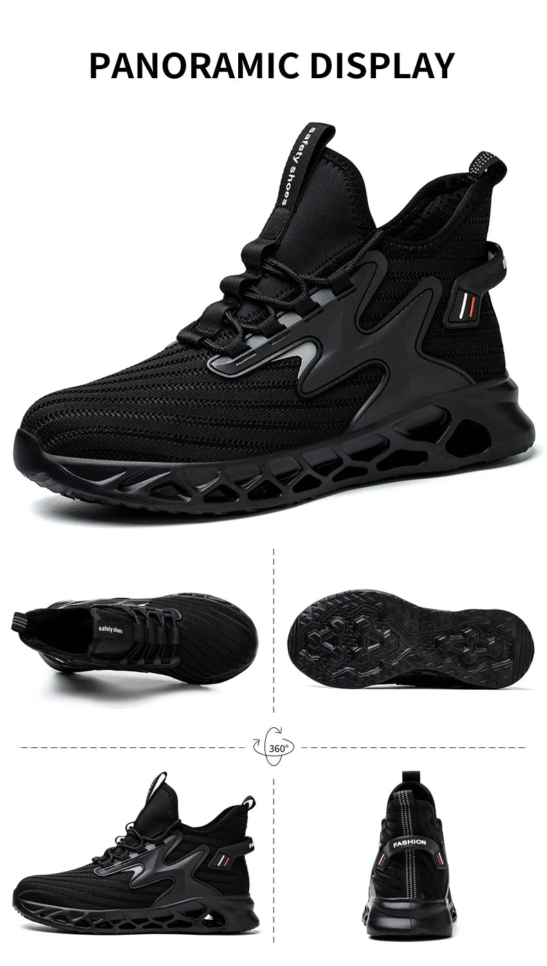Lightweight Breathable Sneakers Work Hiker Boots Puncture-proof Outsole Construction Work Shoes Men Protection Safety Shoes