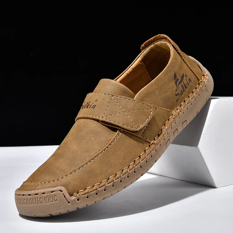 Men's Slip On Loafers Soft Leather Preppy Lightweight Breathable Driving Shoes Non Slip Daily Fashion Casual Outdoor Sneakers