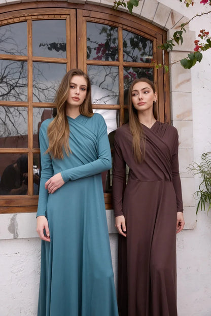 AS SS26 Flowy elegance wrap Maxi dress lightweight fabric flattering dressy woman clothes