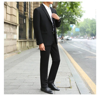 Men's M-10XL Spring New Wedding Fashion Handsome Suit Business Cargo Trousers Plus Size Two Sets Fat Friendly Clothing