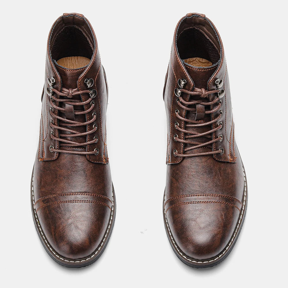 Classical Men Boots 2025 Fashion Comfortable Spring Leather Ankle Boots
