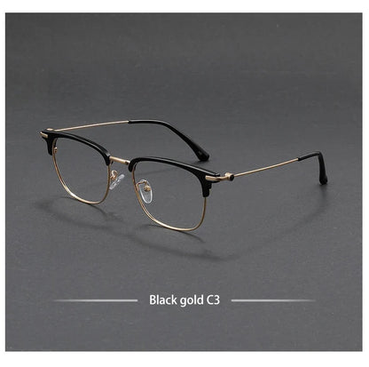 Fashion Vintage Teal Pure Titanium Eyeglasses Men and Women Computer Blue Blocking Myopia Customizable Prescription D8060