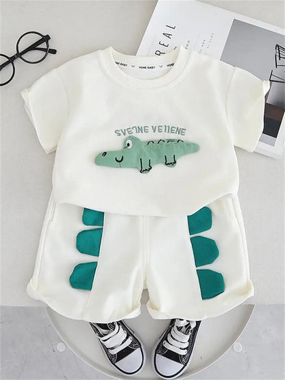 Children Clothes Suit Summer Kids Boys Girls 3D Animal T Shirt Shorts 2Pcs/Set Kids Infant Clothes Toddler Sportswear
