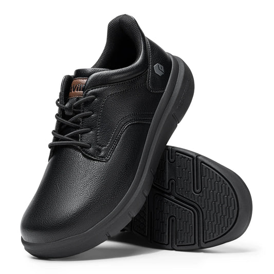 Men'S Shoes Wide Width Leather Slip-On Casual Shoes Lightweight For Swollen Feet With Arch Support Pain Relief