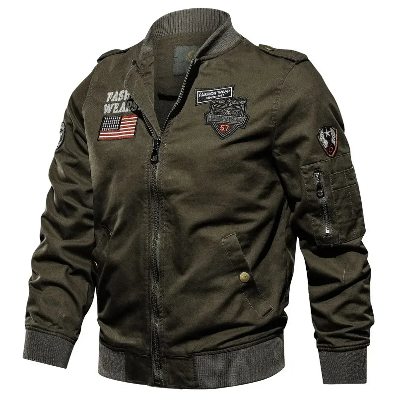 Men's Tactical Motorcycle Riding Jacket Military SWAT Combat Army Pilot Windbreaker Autumn Multi-Pocket Cargo Coat Outdoor Biker