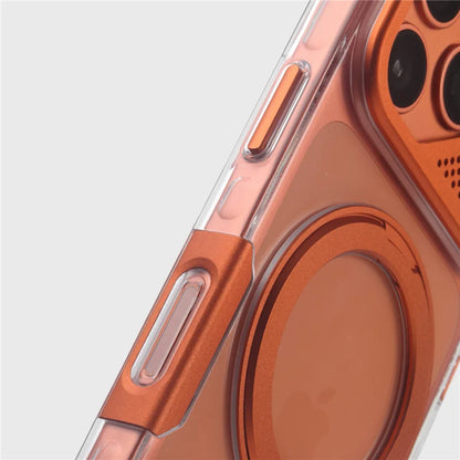 Mecha-style 360° Rotating Magnetic Bracket Case For iPhone 17Pro 17 17 Pro Max For Magsafe Clear Shockproof Stand Holder Cover
