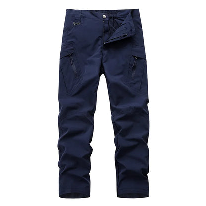 New Summer Men Thin Breathable Elastic Work Pants Outdoor Casual Sports Multi Pockets Cargo Pants Straight Tooling Trousers 3XL