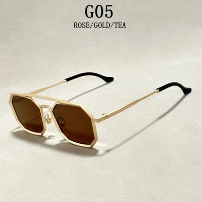Blue Square Sunglasses For Men Retro Metal Steampunk Sunglasses Women Vintage Fashion Glasses Gafas De Sol Hombre Zonnebril Sun