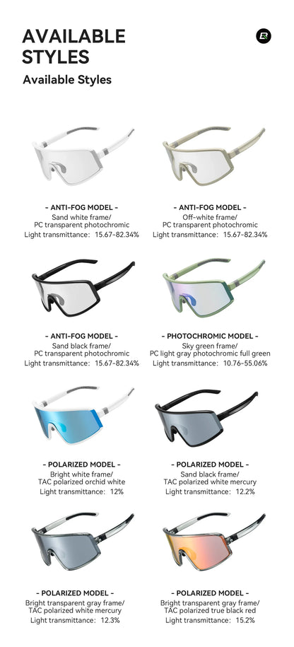 Outdoor Cycling Sunglasses Polarized UV400 Driving Eyewear Bicycle Goggles Non-slip Anti-fog Photochromic Glasses