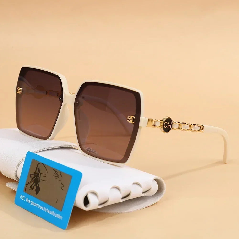 New Fashion Sunglasses for Women Hot Sale Polarized Large Frame Square Retro Sun Glasses Gradient Ladies Sunglass for Men UV400