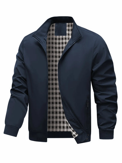Plus-Size Jackets, Trendy Men's College-Style Jackets, Fashionable Plus-Size Men's Casual Outerwear for Spring and Autumn