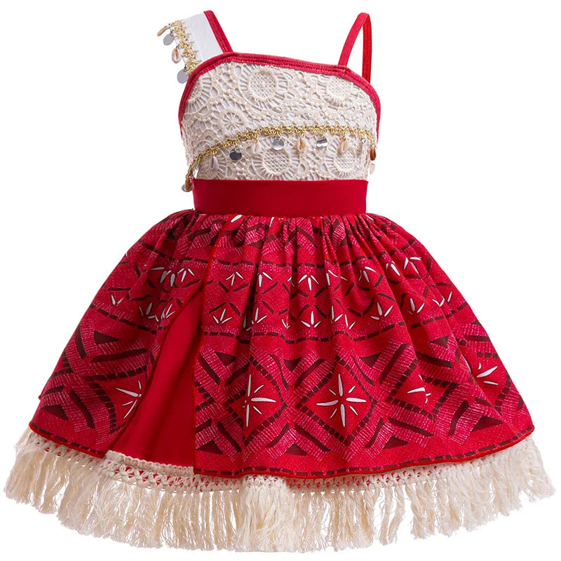 New Movie Moana 2 Girl Dress 2026 Halloween Party Ocean Adventure Costume Princess Clothes Children Vaiana Outfit Dress