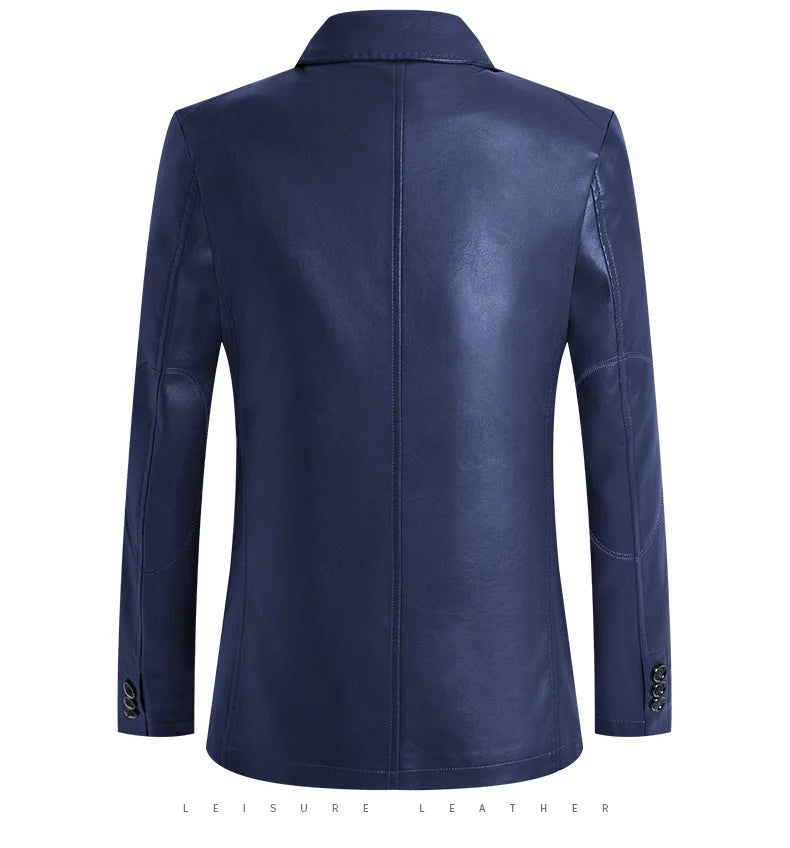 2025 Autumn Jacket Men Solid Color Leather Coat Jacket Casual Motorcycle Biker Coat Leather Jackets Male Big Size 6XL 7XL