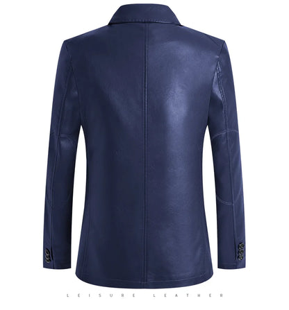 2025 Autumn Jacket Men Solid Color Leather Coat Jacket Casual Motorcycle Biker Coat Leather Jackets Male Big Size 6XL 7XL
