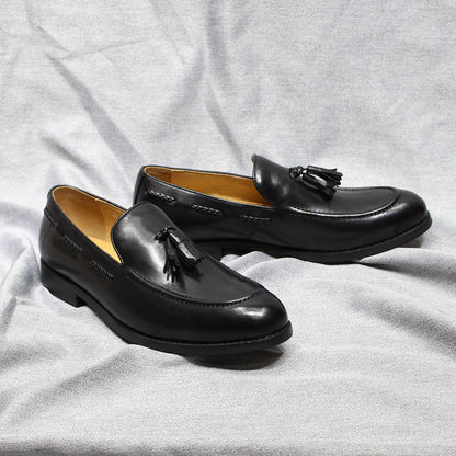 Italian Style Men's Loafers Tassel Genuine Cow Leather Comfortable Slip on Wedding Party Office Dress Shoes for Men Casual Shoes