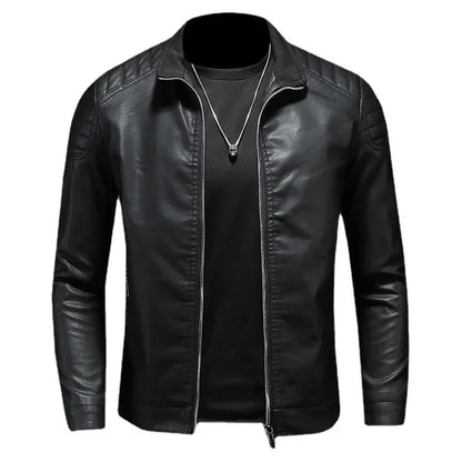 Men PU Leather Jacket Motorcycle Streetwear Baseball Outdoor Bomber Casual coat Men Autumn Motorcycle Windbreaker Male Outwear