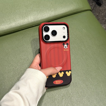 Cute Mickey Glove For Magnetic Phone Case with Stand 3D Hand Shape Grip Holder for 17 16 15 14 13 Pro Max  Disney Cartoon Cover.