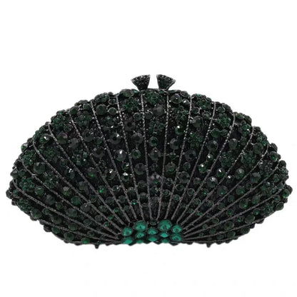 High Quality Elegant Exquisite Fan Shaped Ladies Evening Clutch Bag Banquet Chain Shoulder Bag