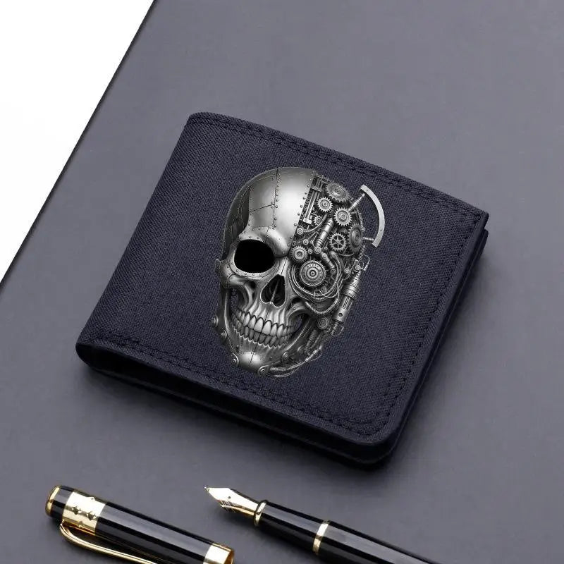 Horse Dragon Pattern Canvas Boy Girl Kids Wallet Black Card Holder Male Money Bag Bank Holder Short Purse Credit Card Case Bag