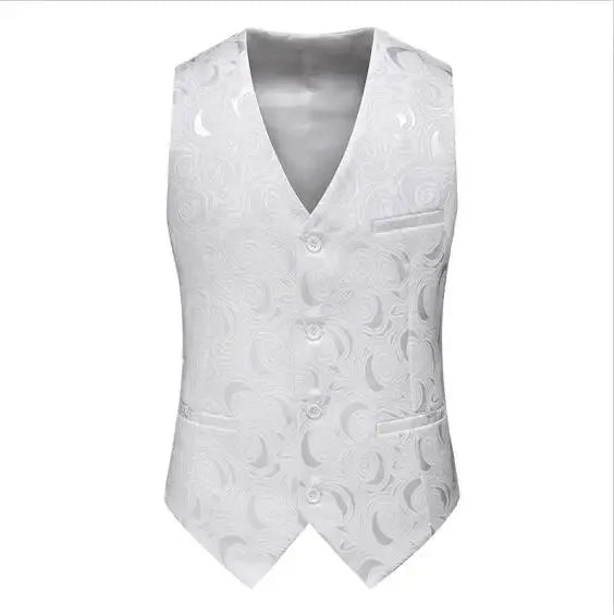 2026 New Men's Red Sleeveless Vest Coat, Single-breasted V Neck Waistcoat, Wedding Party Vests Blue Black Asian Size M-5XL 6XL