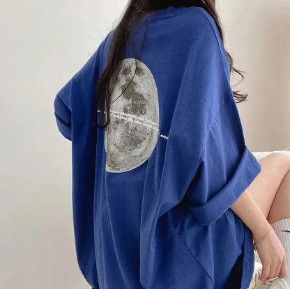 2024 Summer Women Short Sleeve T-shirts Harajuku Streetwear Female O-neck Pullover Tops Korean Style Ladies Casual Loose Tees