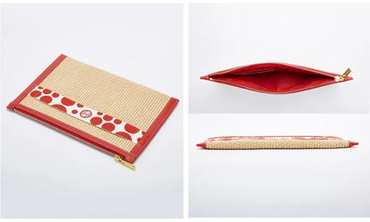 Handmade Woven Clutch Bag Ribbon Embellished Niche Style Clutch Bag