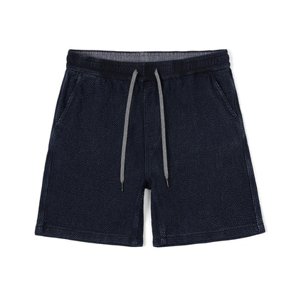 High Standard Series 2025 Summer New 13oz Indigo Sashiko Cloth Fabric Denim Shorts Loose 100% Cotton Vintage Shorts