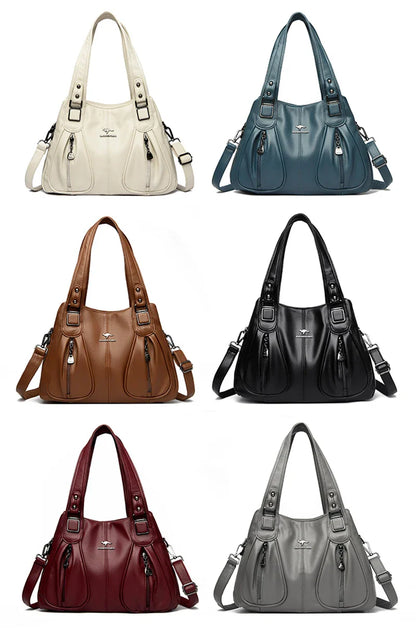 100% Genuine Leather Women Handbag Fashion Girls Top-Handle Bucket Bag Soft Cowhide Female Shoulder Bags Women Crossbody Bag Sac