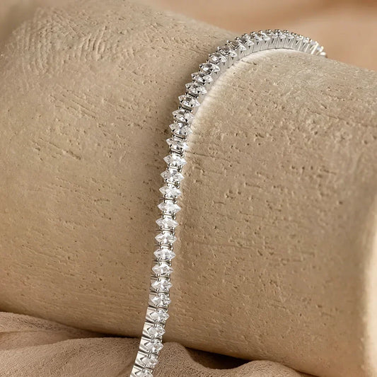 0.1/0.15 carat Marquise Coupe Moissanite Diamant Tennis Bracelets avec Certificat S925 Argent Bracelet de Mariée pour Femmes