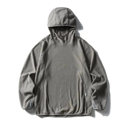 Unisex Lightweight Cloud Velvet Hooded Quick-Dry Shirt for Outdoor Sports: Classic Hood, Elastic Cuffs & Brand Logo Details
