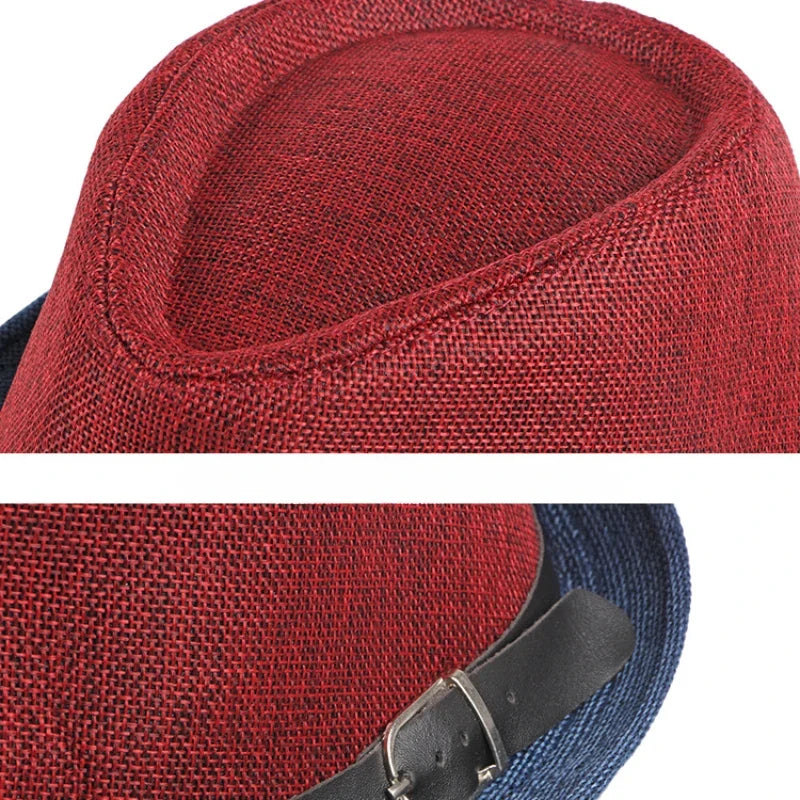 Spring and Summer Patchwork Men's Jazz Hat  Unisex Fashionable Fedoras Hat for Women