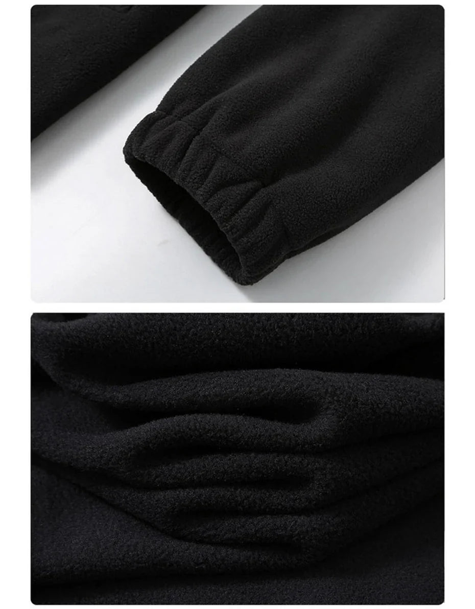 Solid Color Polar Fleece Jacket Men Winter Thcik Warm Fleece Jacket Coat Plus Size 12XL Fashion Casual Polar Fleece Coat Male