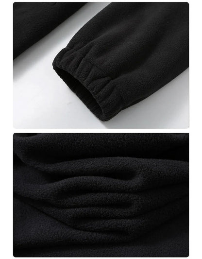 Solid Color Polar Fleece Jacket Men Winter Thcik Warm Fleece Jacket Coat Plus Size 12XL Fashion Casual Polar Fleece Coat Male