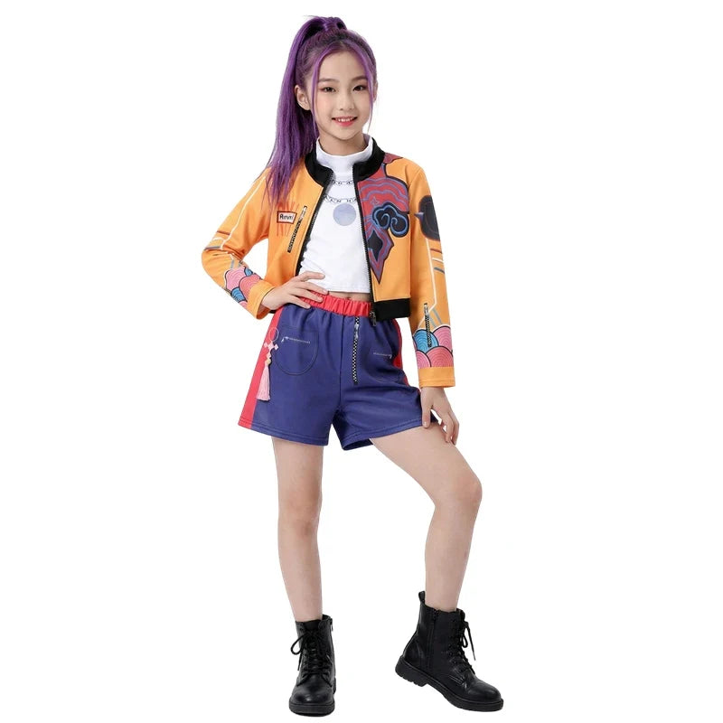 Rumi Girl Cosplay Costume Anime Mira Roleplay Outfit Trendy Dance Performance Wear Halloween Party Performance Costume