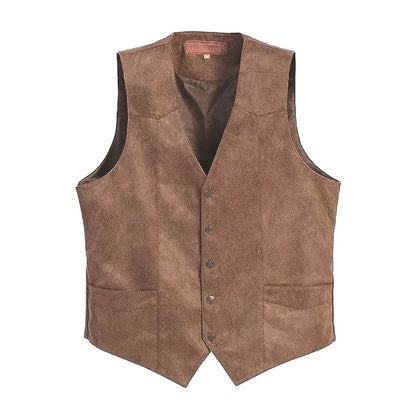 Plus Size Men's Suit Vest V-neck vest Slim Fit Casual Formal Business Dress Groomsman Outfit Retro New Waistcoat