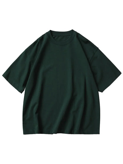11.29oz 320Grams Heavy Cotton Weight Oversized Loose Men T-shirt Solid Color Drop Shoulder Short Sleeve High Quality