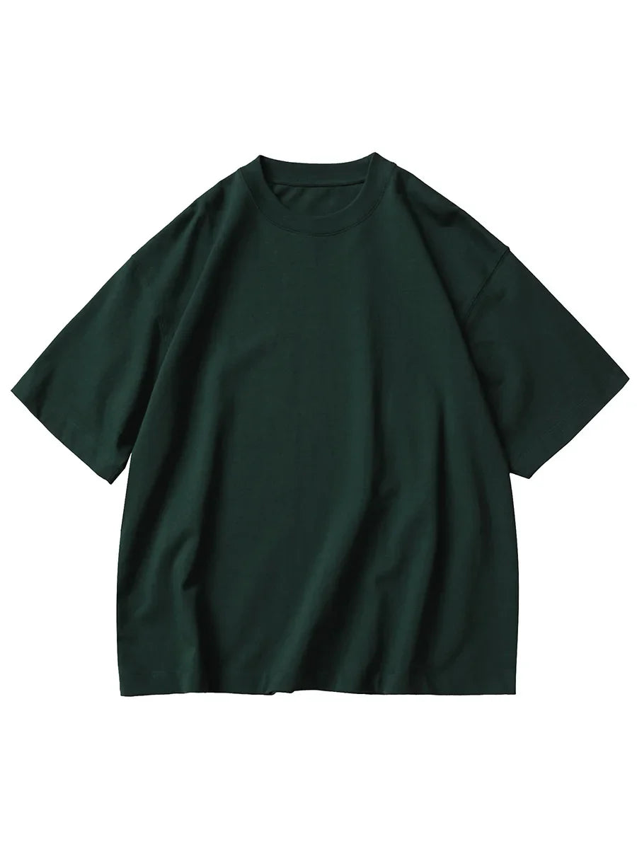 11.29oz 320Grams Heavy Cotton Weight Oversized Loose Men T-shirt Solid Color Drop Shoulder Short Sleeve High Quality